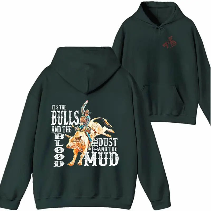 Rodeo Shirt/Sweatshirt/Hoodie- Classic Western Style, Featuring Bold Bull Riding Graphic, Perfect for Rodeo Fans and Cowboy Spirit Enthusiasts, Unisex for Everyday Comfort