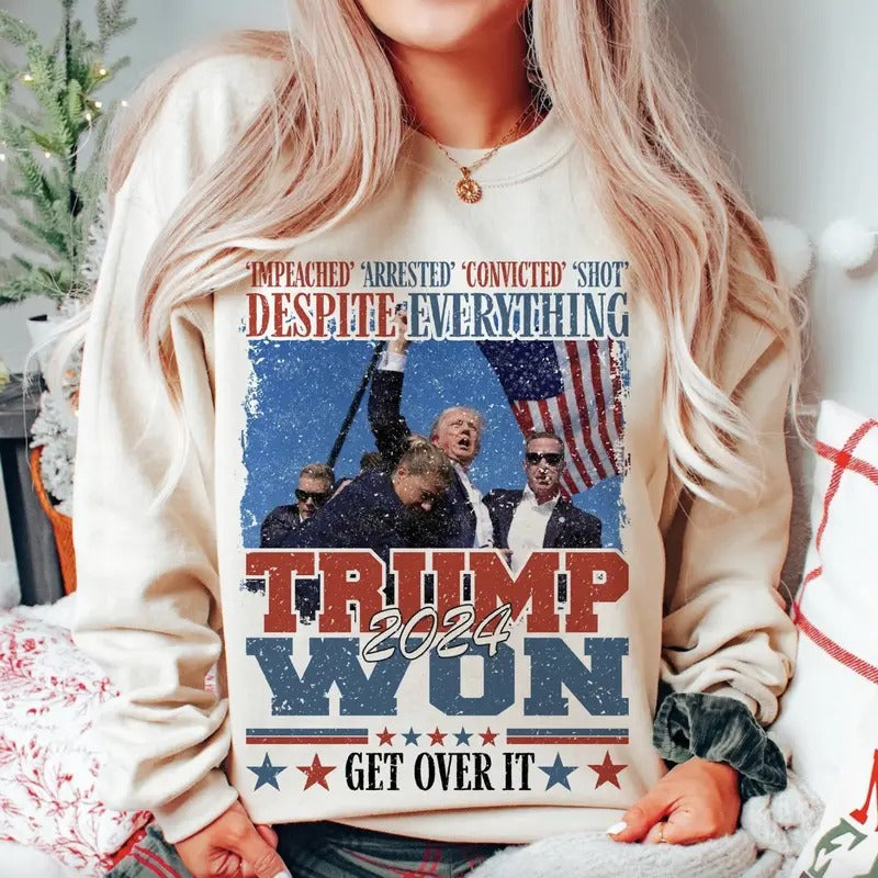 Daddy Won Get Over It 2024 Tshirt/Sweatshirt/Hoodie, Retro Santa Crewneck, Gift For MyFriends, Cotton, Menswear Top