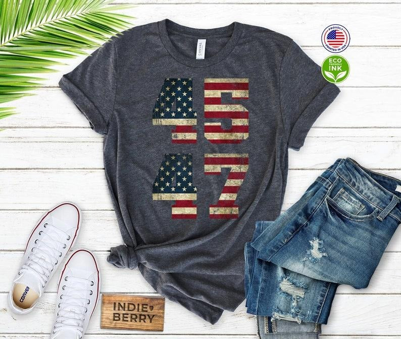 45 47 Shirt, Save America, Trump 2024, Conservative Gift, Patriot, Funny, I'll Be Back Shirt / T-shirt / Sweatshirt / Long Sleeve / Hoodie