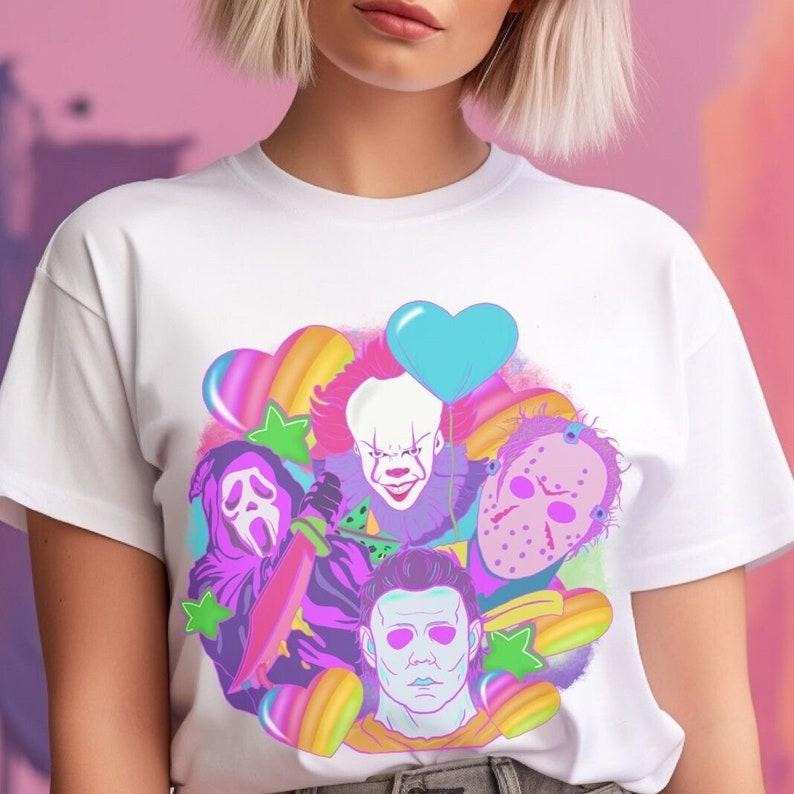 Horror movie shirt, Halloween tshirt, 90s retro Halloween shirt, scary characters tshirt Valentines