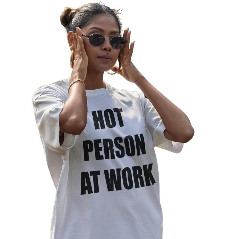 Hot Person At Work Shirt, Gift For Coworker, Funny Work Tee, Custom Hot Person Shirt, Friend Birthday Gift, Funny T-Shirt, Streetwear Women Top, Summer Womenswear, Casual Comfort Tshirt, Shortsleeve Lady Round Neck Crewneck, Underwear