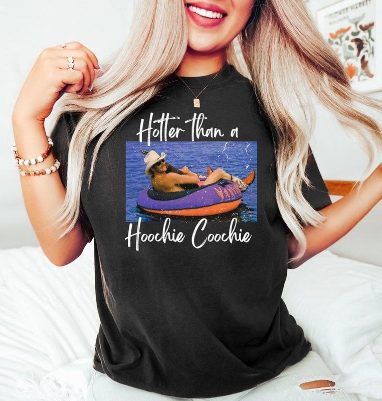 Hotter Than A Hoochie Coochie Tee, Womens Summer Vacation T-shirt, Gift Music Lover sweatshirt, 90s Country Music Trendy Summer Tee Women Concert