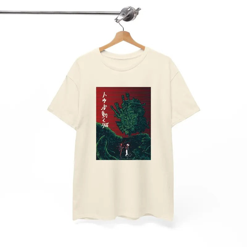 Howl's Moving Castle Shirt, Howl and Sophie Shirt, Anime shirt, Harajuku Clothing Womenswear Crewneck Polyester Sweatshirt Unisex Tops Cottonstyle{n002}3