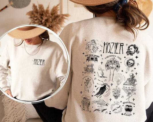 Hozier Tour 2 Sided Sweatshirt, Unreal Unearth Tour 2024 Shirt, Hozier Music Tour Shirt, Hozier Music Tour Sweatshirt