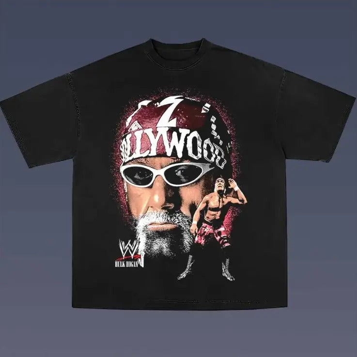 Hulk Hogan Vintage Graphic Tees, Wrestling Tshirt, Wrestler T-Shirt, WWE Shirts, Unisex Vacation Outfits Top Menswear Womenswear Streetwear