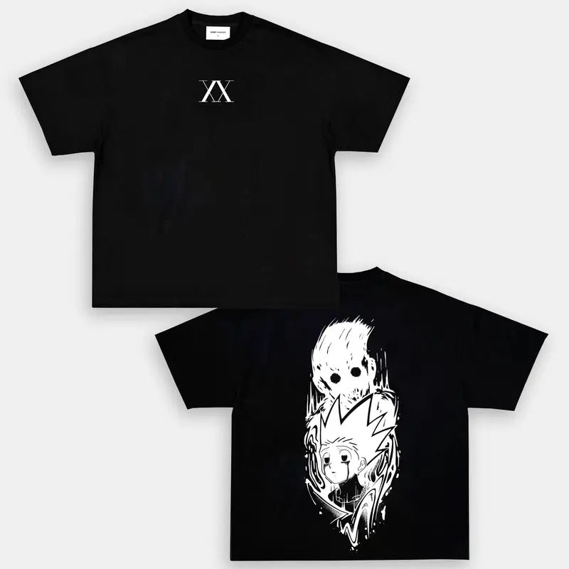 Hunter X Hunter Anime Double Printed Oversized T-Shirt Unisex Mineral Anime Manga Heavy Cotton T-shirt, Gift For Anime Fan, Anime Lover