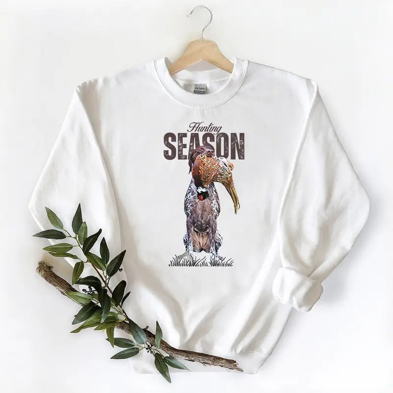 Hunting Season Dog Mallard Duck Sweatshirt, Nature Animal Lover Cotton Unisex T-shirt, Hoodie Pullover Womenswear Day