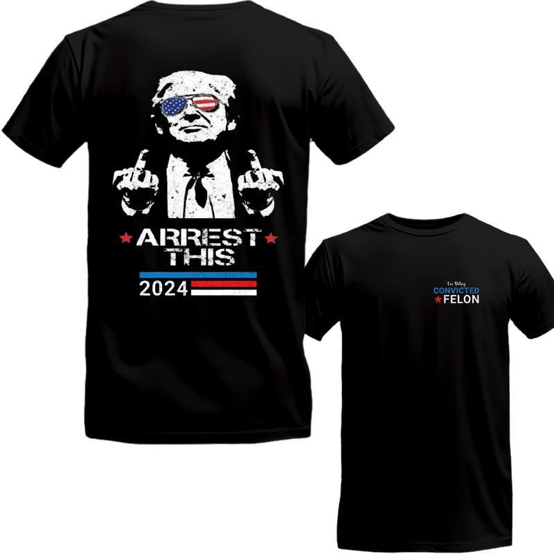 I''m V0tiing C0nviccted Fel0n 2024 T-Shirt, TTrumpp Arrest This 2024, V0tiing For The C0nviicted Fel0n Shirt, Sarcastic Graphic Tees, Unisex Classic Cotton Tee Shirt