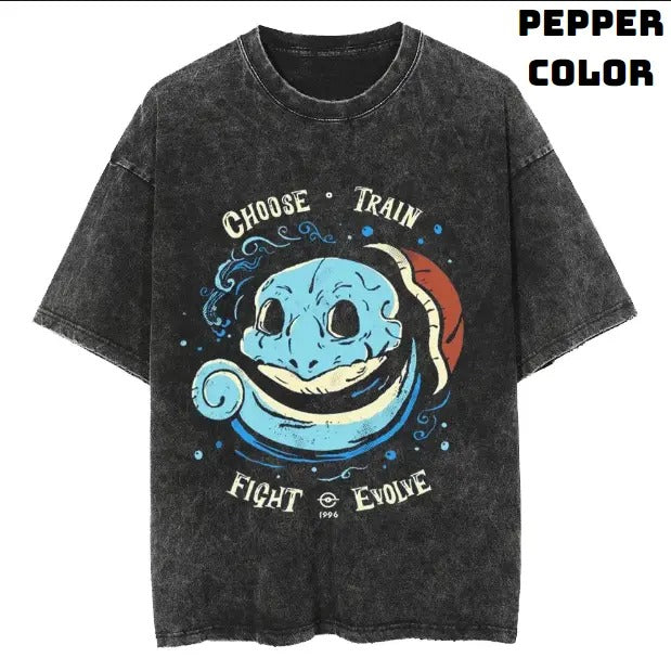 I Choose Water Pokemon Vintage Tee, Squirtle Shirt, Pokemon Shirt, Vintage Pokemon Anime T-shirt, Anime Manga Shirt, Cute Shirt, Vintage Graphic Tee, Unisex T-Shirt, Gift For Fan Pokemon, Crewneck Short Sleeve Shirt Top Menswear Streetwear