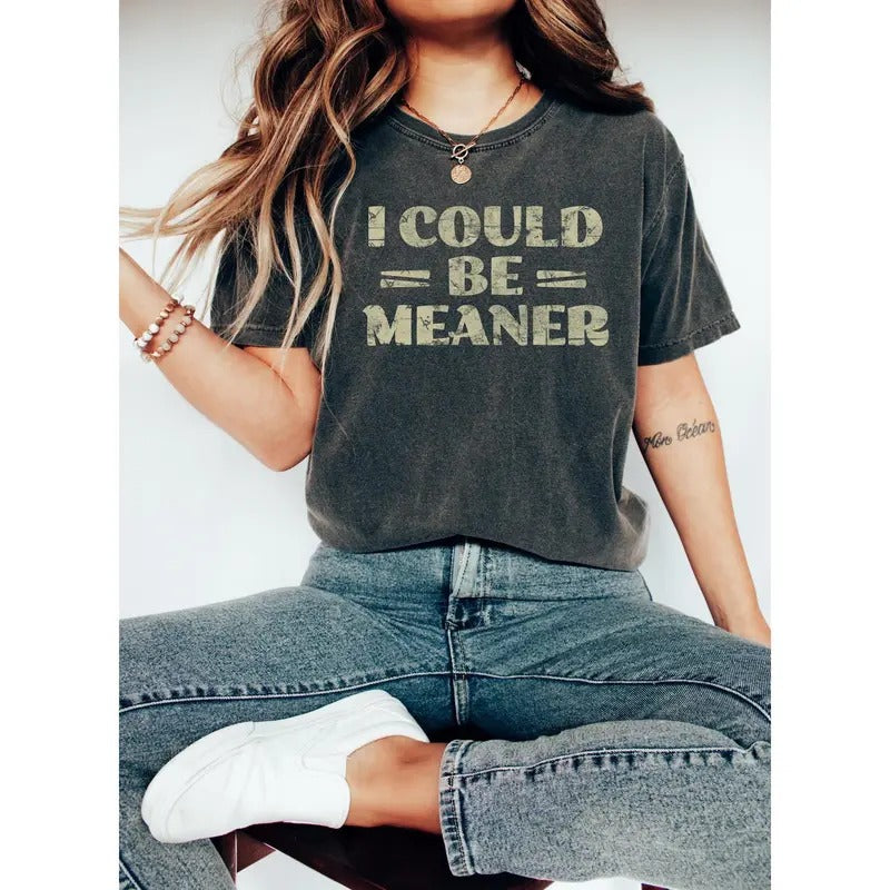 I Could Be Meaner Funny T-Shirt, Sassy Quote Shirt, Humor Graphic sweatshirt, Sarcastic hoodie, Casual Funny Shirt, Comedic Gift Tee, Funny Saying