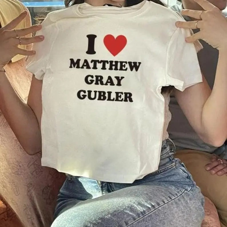 I Heart Matthew Gray Gubler | Movie TV Actor | I heart | I love | 90s Aesthetic | Clothing, I Love Top Tee Shirt, Trendy Tee, Trendy t-shirt, , Gift For Him, Gift For Her, Menswear Cotton Classic Casual Basic Short Sleeve