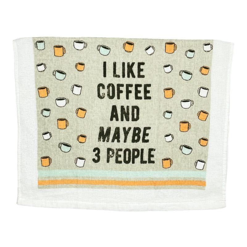 I Like Coffee and Maybe 3 People Funny Caffeine Lovers Tea Towel Funny Dish Towels Soft Adsorbent Tea Towel