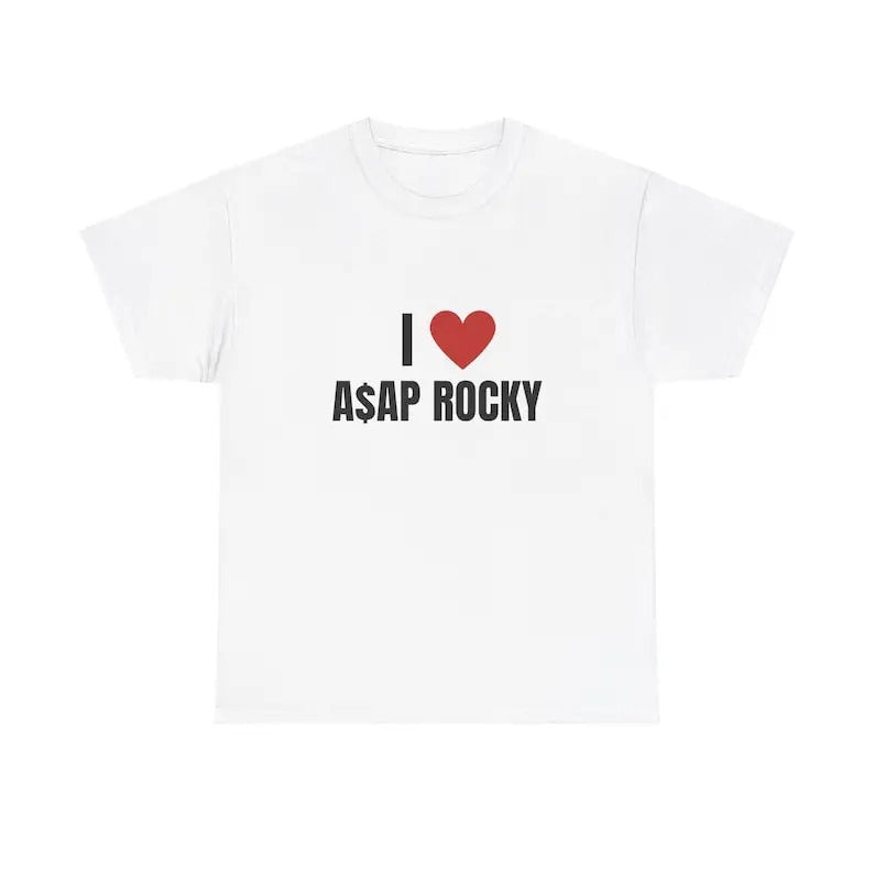 I Love Asap Rocky Heavy Shirt, Unisex, Gift, Graphic T Shirt, Gift For Him, Gift For Her, Menswear Cotton Classic Casual Basic Short Sleeve