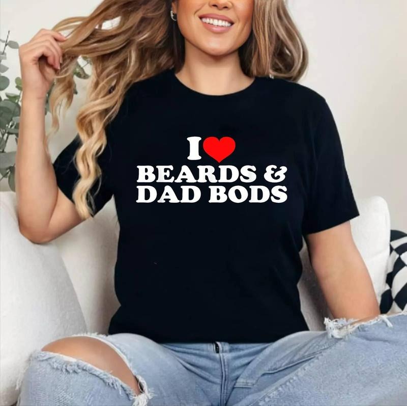 I Love Beards And Dad Bods T-Shirt | Cotton 100%, Crewneck, Top Womenswear