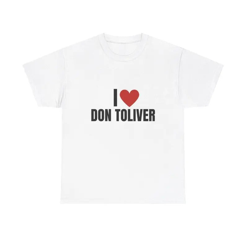 I Love Don Toliver Heavy T-Shirt, Graphic T-Shirt, Unisex, Rap, Gift, Graphic, Music T Shirt, Gift For Him, Gift For Her, Menswear Cotton Classic Casual Basic Short Sleeve