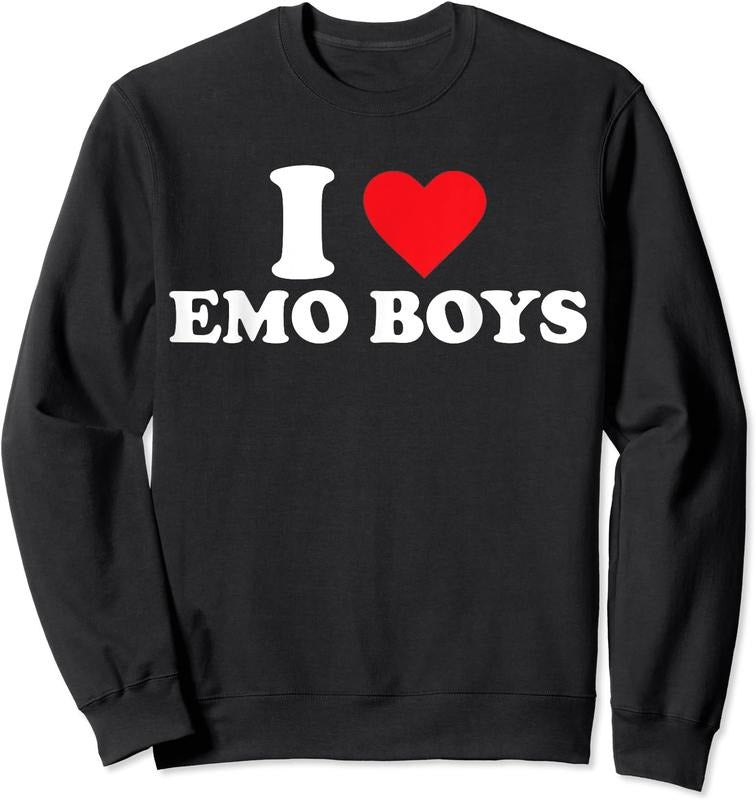 I Love Emo Boys Unisex Crewneck Sweatshirt