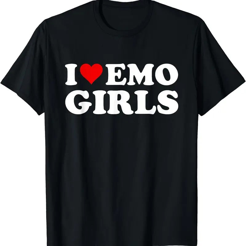 I Love Emo Girls T-Shirt, Unisex Cotton Tee Gifts