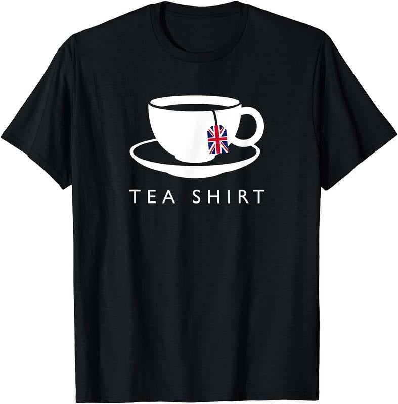 I Love English Tea UK Flag T-Shirt | Unisex Cotton Tee, Short Sleeve, Size S-5XL