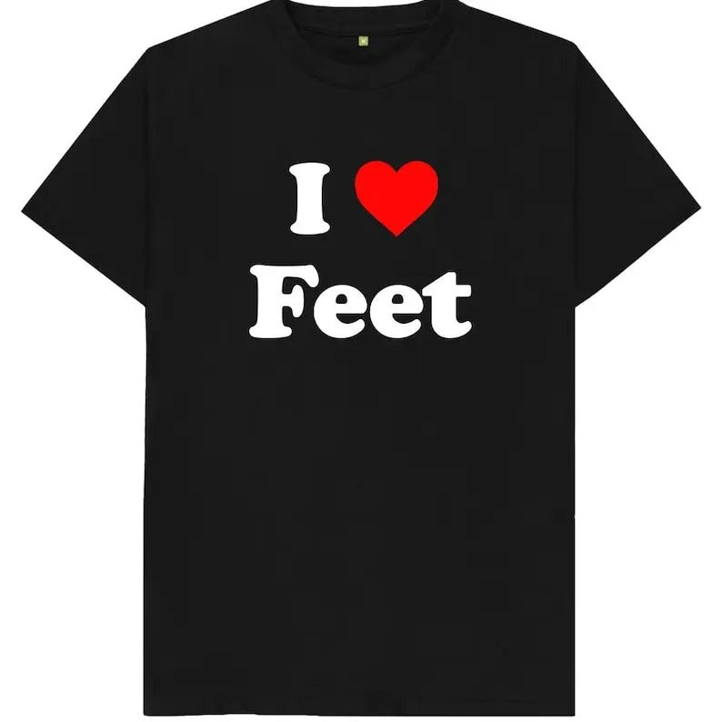 I Love Feet Mens Womens T Shirt, Gift For Him, Gift For Her, I love Shirt, I heart shirt, Unisex Crewneck Short Sleeve Cotton Tee