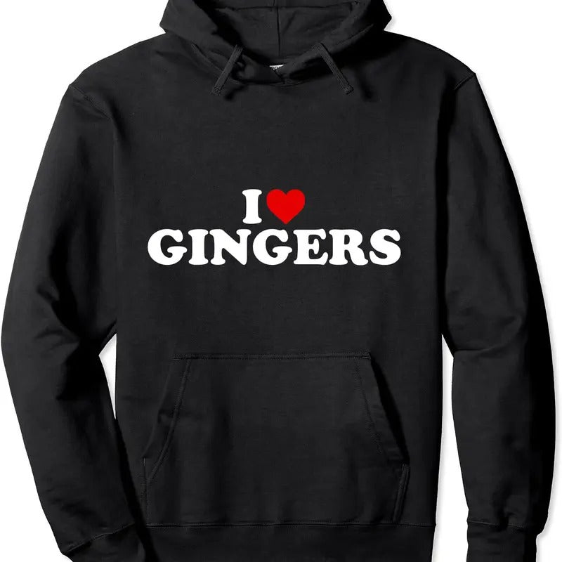 I Love Gingers - Heart Hoodie | Unisex Hooded Sweatshirt