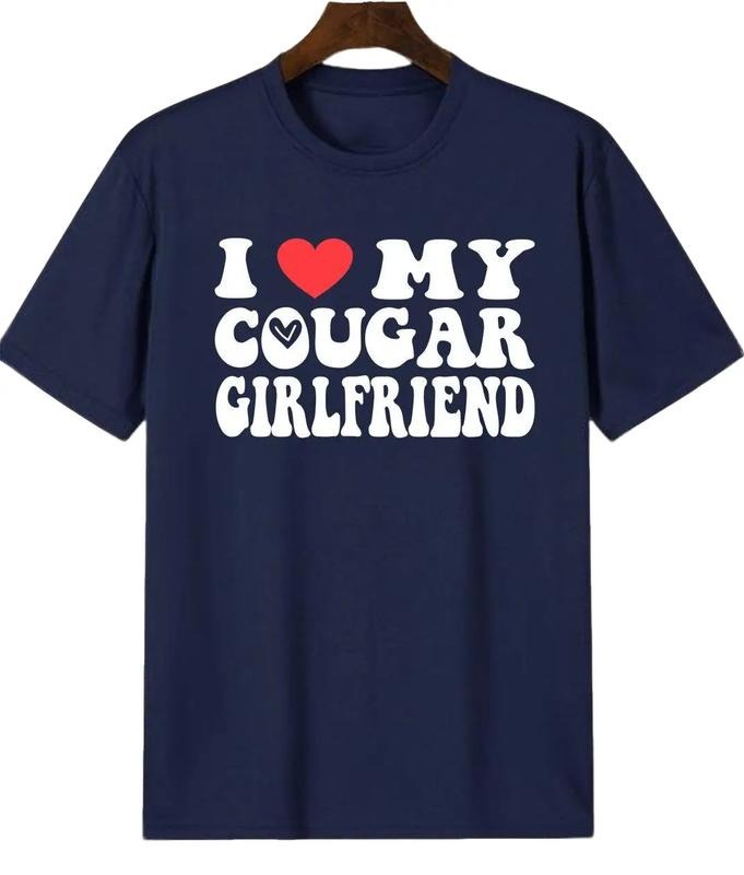 I Love My Cougar Girlfriend Shirt, Heart My Cougar Girlfriend, Funny Girlfriend Shirt, I Love Cougar Shirt, Gift For Men, Classic Unisex T-Shirt, Short Sleeve Tee Shirt, Gifts For Birthday Fathers Day Christmas