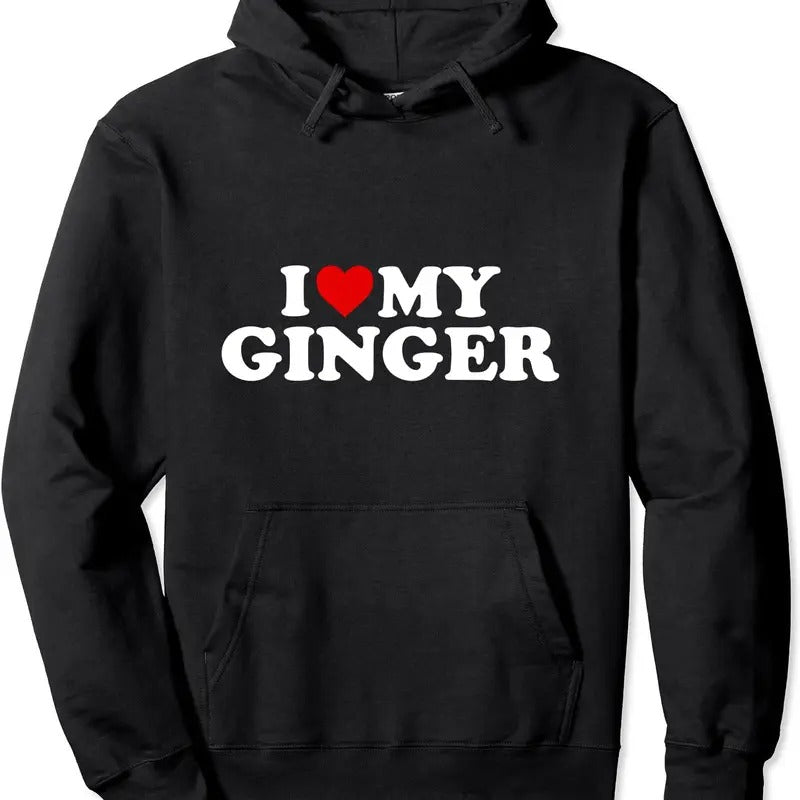 I Love My Ginger Redhead - Red Heart Hoodie | Unisex Hooded Sweatshirt