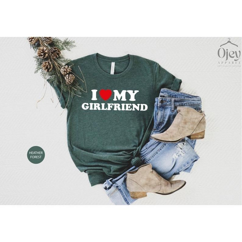 I Love My Girlfriend Shirt, Valentine Day Shirt, I Heart My Girlfriend Shirt, Valentine Shirt for Him, Valentine Boyfriend Shirt Hoodie, T-shirt and sweater