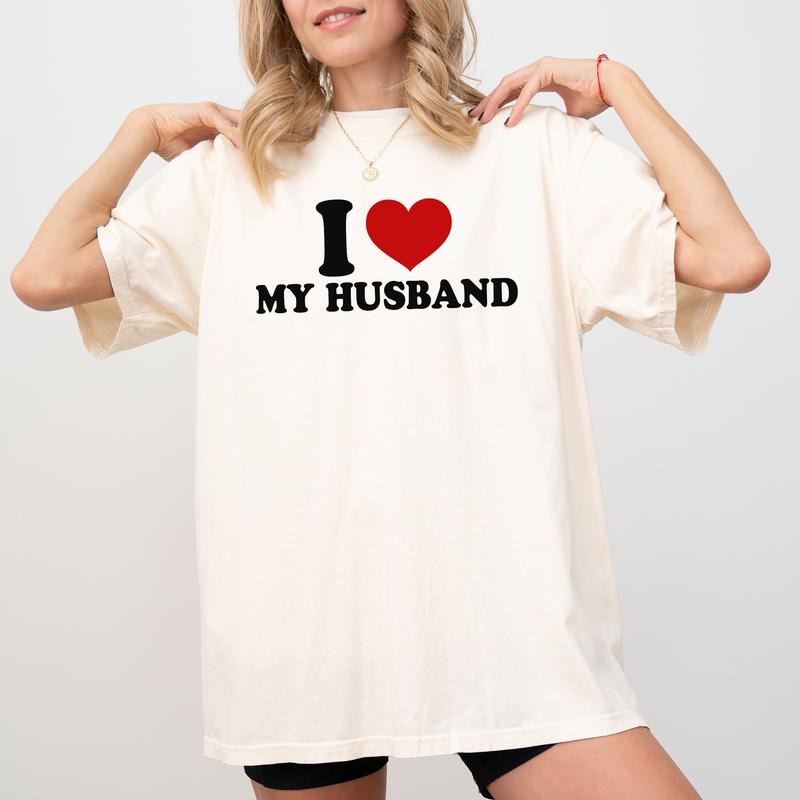 I Love My Husband Tee, Wifey Graphic T-shirt, Spoiled Wife Unhinged Shirt, Soulmate Shirt, Funny Shirts For Women, Wife Life Tee, Comfy Fabric Graphic Tee, Women's Tops, Womenswear, Cotton Fabric Relaxed Fit Chic Style