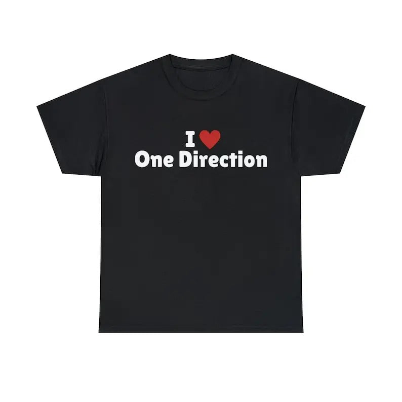 I Love One Direction T-Shirt, I Heart One Direction Tee Shirt - Unisex T-Shirt, Trending shirt, Gift for him, Shortsleeve Crewneck Cotton