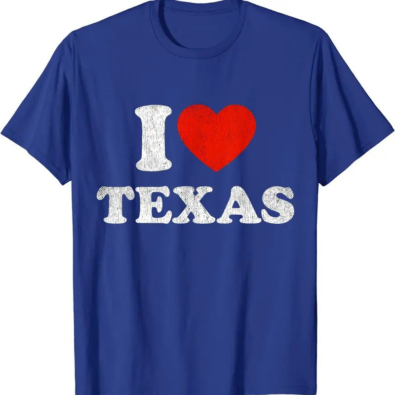 I Love Texas T-Shirt | Unisex Cotton Tee, Size S-5XL