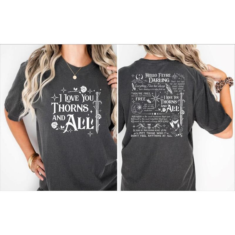 I Love Thorns and All Shirt, Hello Feyre Darling Shirt, The Night Court, Illyrians A Court of Thorns and Roses