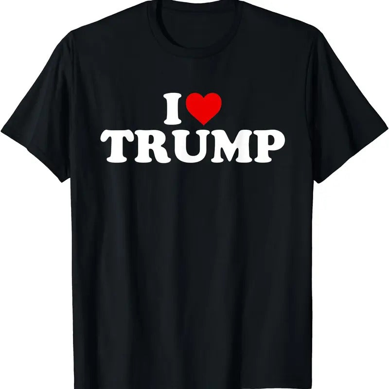 I Love Trump - Heart T-Shirt | Unisex Cotton Tee, Size S-5XL