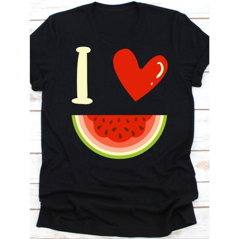 I Love Watermelon Shirt, Watermelon Lover Gift, Sliced Watermelon, Citrullus Lanatus, Summer Fruit Design, Watermelon T-Shirt, Fruit Lover made in usa