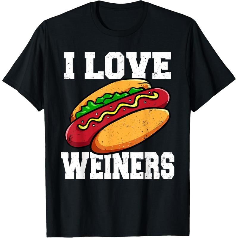 I Love Weiners Hotdog Camping Funny Graphic T-Shirt made in usa