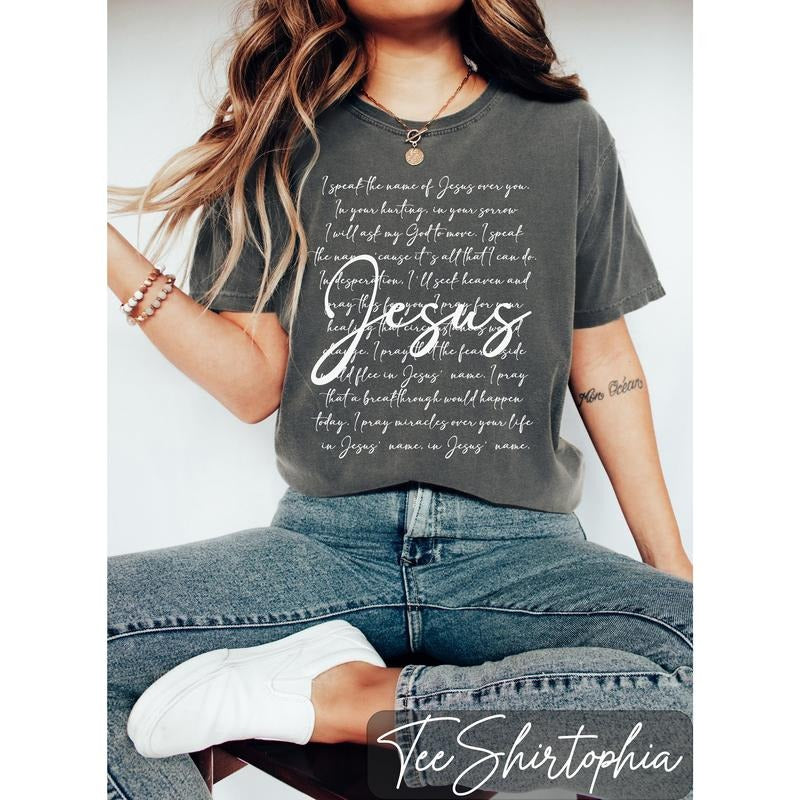 I Speak The Name Of Jesus Shirt, Christian Shirt, Bible Verse Shirt, Faith Tshirts, Church Shirts