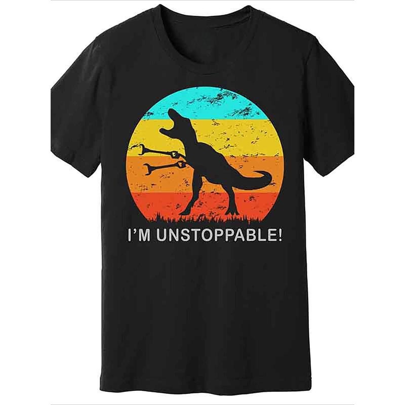 I am unstoppable Fun Vintage TRex Premium T-shirt, Fun Men's Short Sleeve Graphic T-shirt Collection Black, 1 pc, 100% cotton T-shirt Made in USA