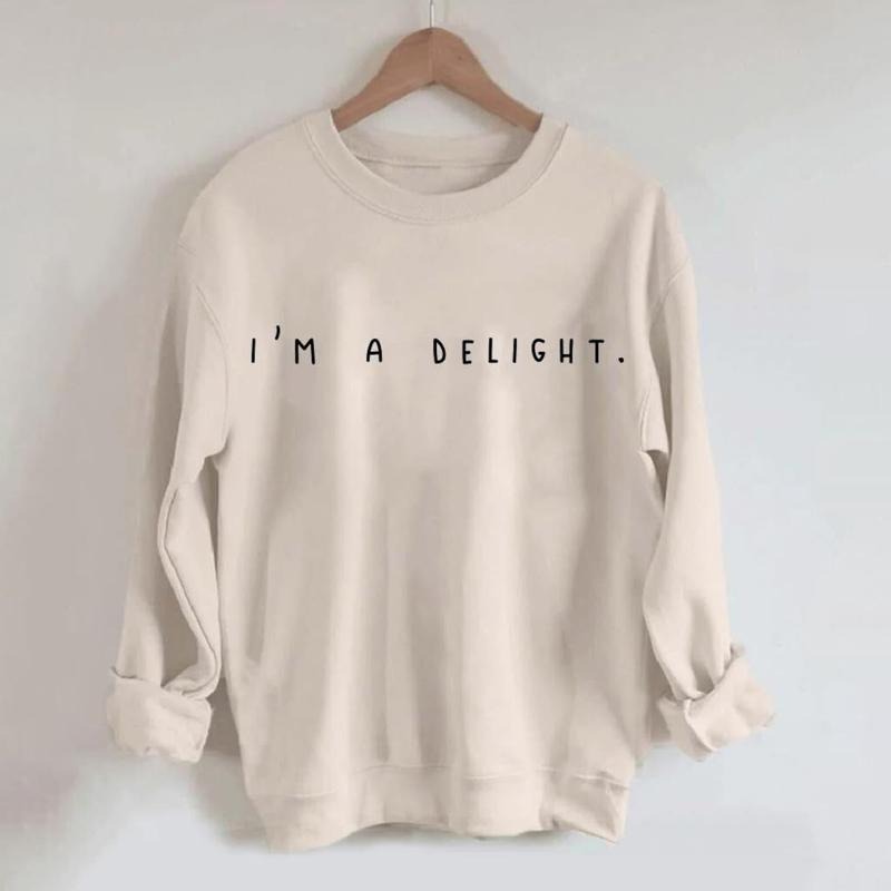 I'm A Delight Sweatshirt,Graphic Sweatshirt,Woman's Sweatshirt,Gift For Woman,Gift For Her, Funny Sweater,Anti Social Crewneck