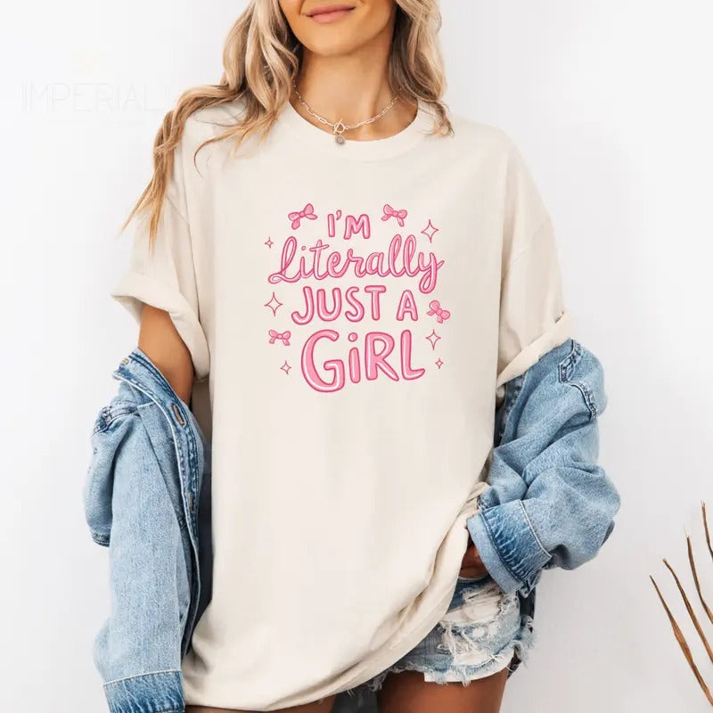 I'm Literally Just A Girl Valentines Printed Sweatshirt, Dump Heart Sweatshirt, Valentines Comfort Colors T Shirt, Good Vibes Gift Sweatshirt Full Color Print