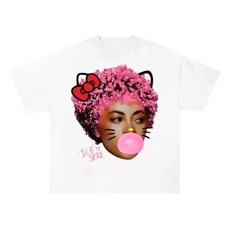 ICE SPICEBUBBLE GUM Kitty Pink GRAPHIC T-SHIRT