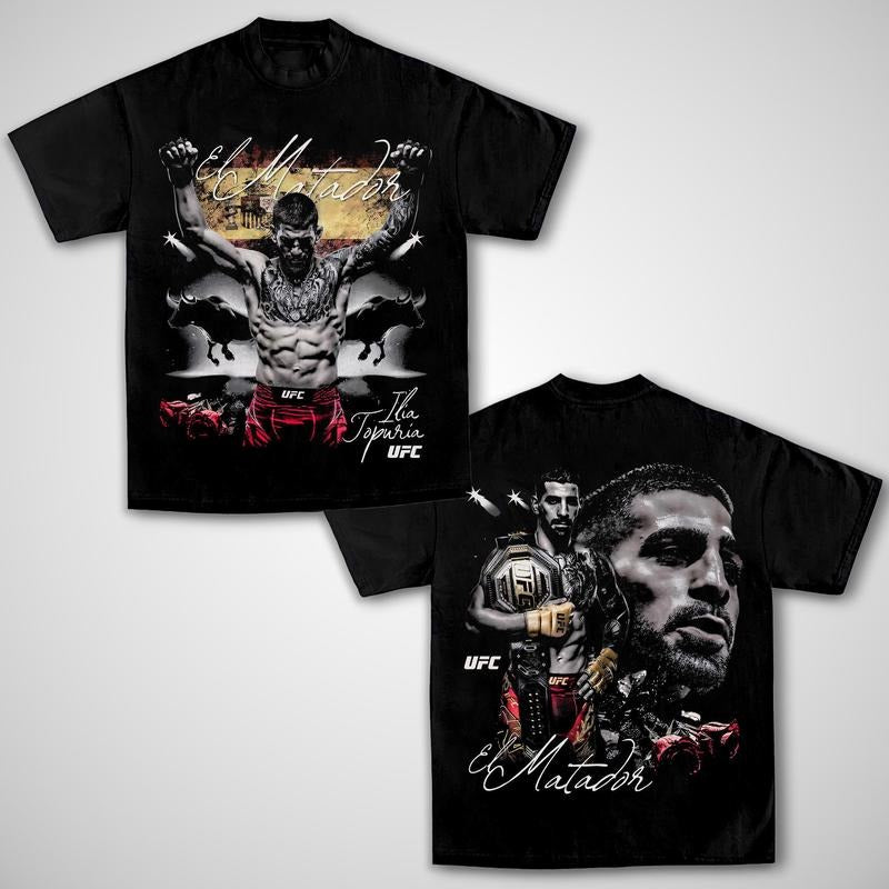 ILIA TOPURIA CHAMPION TEE, Topuria Boxing T-shirt, Topuria Boxer Tee, Ilia Topuria Sports Shirt, UFC Shirt, MMA Shirt, Gift for Him Gift For Her Menswear Clothing Cotton Unisex Graphic Sweater Hoodie T-shirt