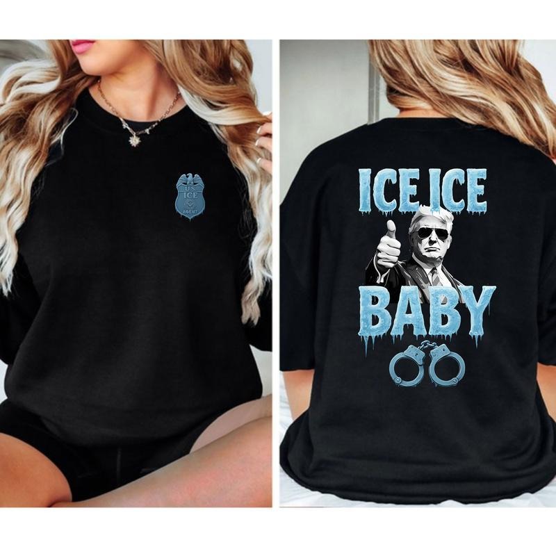 Ice Ice Baby Trump Shirt, Menswear Trending Graphic Tee, Gift for Men for Woman Casual Top for Unisex