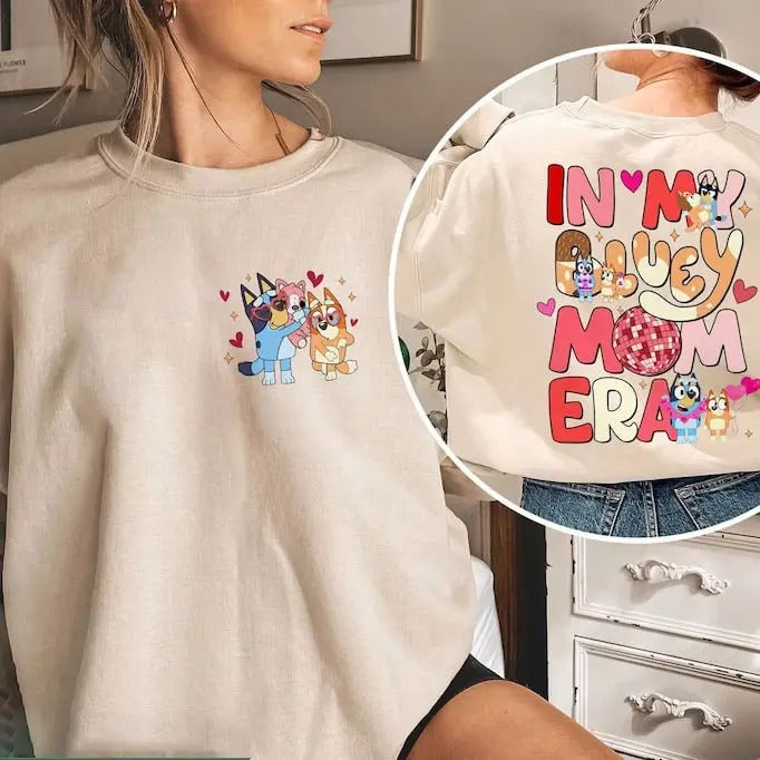In My Bluey Mom Era Shirt, Funny Bluey Characters Shirt, Bluey and Bingo Shirt, Bandit and Chilli Shirt, Mothers's Gifts, Bluey Shirt, Retro Mom Bluey Shirt, In My Mom Era, Mama Shirt