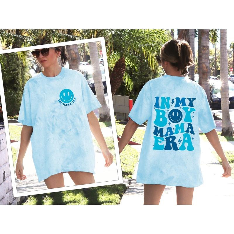 In My Boy Mama Era, Mom, Gift, Mother Comfort Colors Tshirt, Women's Crew Neck, Crewneck