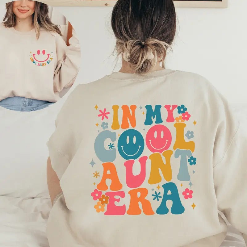 In My Cool Aunt Era Sweatshirt, Aunt Sweatshirt, In My Aunt Sweater, Retro Aunt Sweatshirt, Gift For Aunt Sweatshirt, Funny Aunt Sweater, Auntie