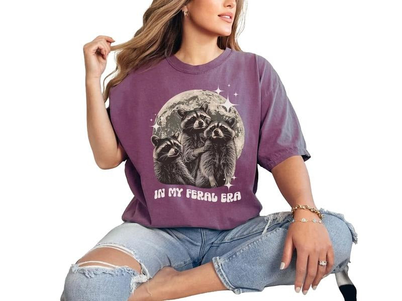 In My Feral Era Tshirt, Funny Raccon Gift, Funny Racoon Shirt, Meme Shirt, Street Cat, Raccoon Lovers, Unisex T-Shirt, Gifts For Him Her, Short Sleeve Tee Shirt, Gifts For Birthday Mothers Day Christmas