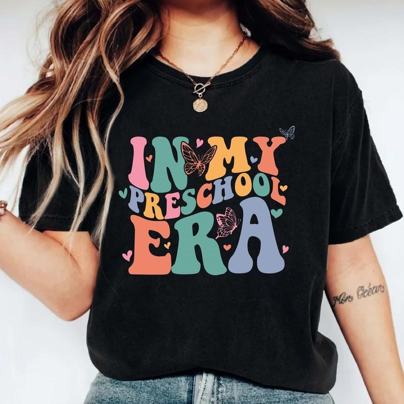 In My Preschool Era Shirt, Retro Preschool Teacher T-Shirt, Trendy Gift Tee For Teacher, Matching Preschool Staff Tee, School Crew Tee.