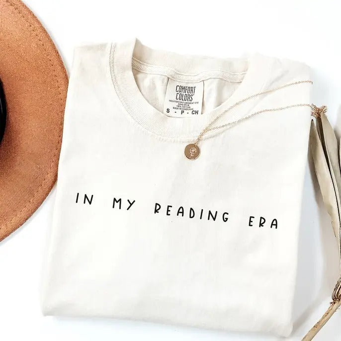 In My Reading Era Shirt, Bookworm Shirt, Bookworm Shirt, Book Club Gift, Book Lover, Book Crewneck Streetwear Classic Collar Cotton Fabric