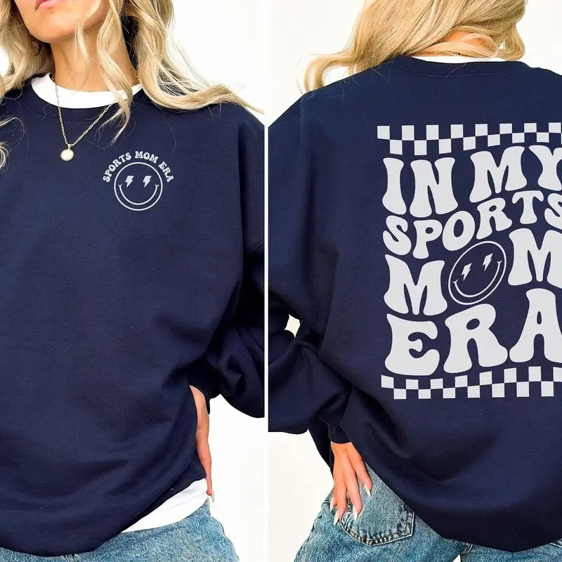 In My Sports Mom Sweatshirt, Retro Mom Life Sweater, Funny Game Day Crewneck, Team Mom Gift, Checkered Sports Mama Shirt, Trendy Mom T-shirt, sweater and Hoodie