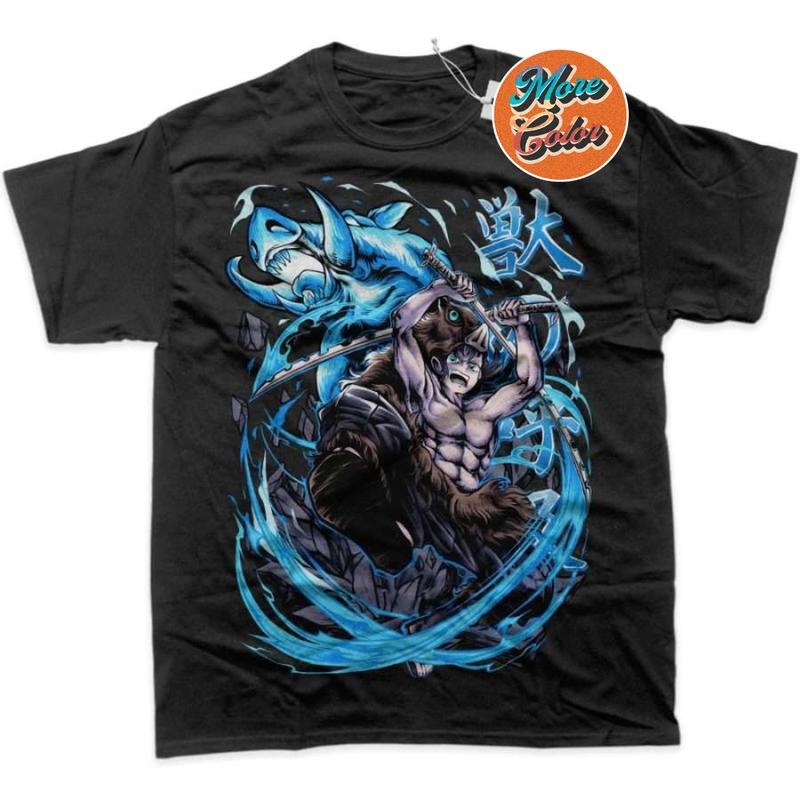 Inosuke Hashibira Demon Slayer Anime Shirts, Cotton Unisex T-shirt, Crew Neck, Size S- 3XL, Menswear Top, Womenswear Top Underwear Streetwear