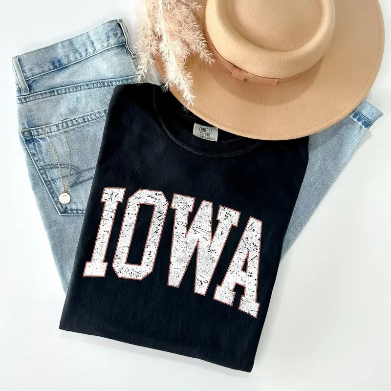 Iowa, Football, Sports, Game Day, Big Game, Touchdown, Tailgate Party, University, College, State Tshirt, Women's Comfort Colors Tshirt, Graphic Tee